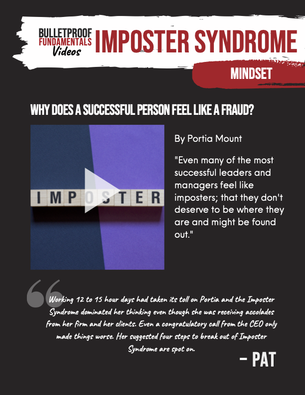 Why Does a Successful Person Feel Like a Fraud? Bulletproof Fundamental
